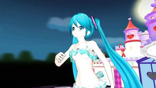 【MMD】Front & back lovers [HC type Miku swimwear]【R-18】