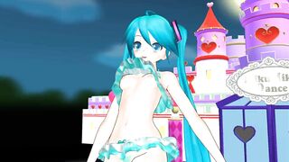 【MMD】Front & back lovers [HC type Miku swimwear]【R-18】