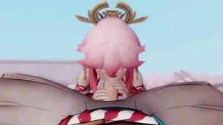 Yae Miko x Gorou Genshin Impact 3D HENTAI Shortver Part 1/5