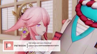 Yae Miko x Gorou Genshin Impact 3D HENTAI Shortver Part 1/5