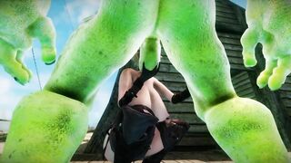 Big Breasts Elf Mama Oak Defeat by Ugly Cosplay Orc Seeding Sex 3D Hentai NSFW Part 4