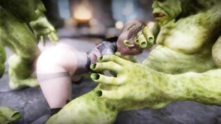 Big Breasts Elf Mama Oak Defeat by Ugly Cosplay Orc Seeding Sex 3D Hentai NSFW Part 7