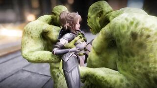 Big Breasts Elf Mama Oak Defeat by Ugly Cosplay Orc Seeding Sex 3D Hentai NSFW Part 5