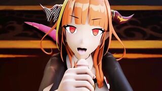 kiryu coco tail job and blowjob ends in a facial - Hololive Vtuber - 3D