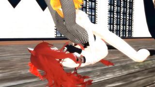 【SEX-MMD】Rin Fucks Roxie - Futanari sex【R-18】