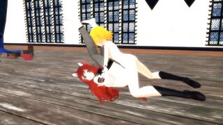 【SEX-MMD】Rin Fucks Roxie - Futanari sex【R-18】