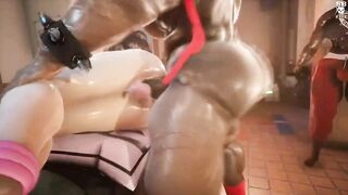 3D huge cock futa gym fuking