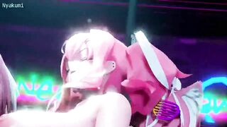 Futanari and Astolfo fuck a whore to the music 【Hentai 3D】