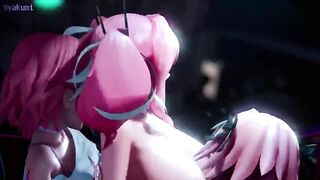 Futanari and Astolfo fuck a whore to the music 【Hentai 3D】