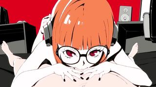 Futaba Sakura - Blowjob from gamer girl (Persona 5) 【Hentai】