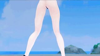 【MMD】Sakuya thighs and stomach jiggle on the moon light【R-18】