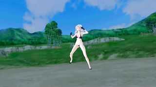 【MMD】Sakuya thighs and stomach jiggle on the moon light【R-18】