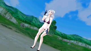 【MMD】Sakuya thighs and stomach jiggle on the moon light【R-18】