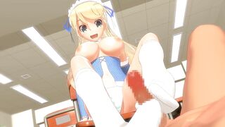 Footjob+Handjob from school Whore (Senran Kagura)【Hentai 3D】