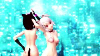 【MMD】Kaat & Luna Dive to Blue【R-18】