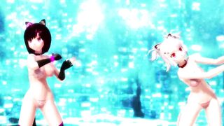 【MMD】Kaat & Luna Dive to Blue【R-18】