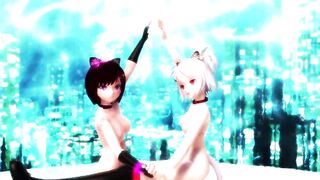 【MMD】Kaat & Luna Dive to Blue【R-18】