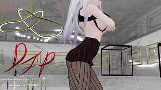 Busty Haku Looses her panties Im I'll Blender MMD 1572