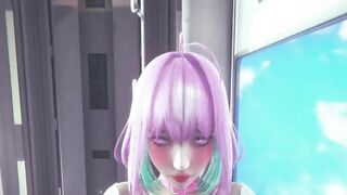 Pink hair girl fucked on the train - 3D Hentai (Uncensored)