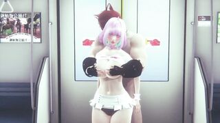 Pink hair girl fucked on the train - 3D Hentai (Uncensored)