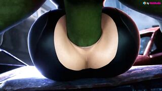 Hunk smashes Natasha Romanov's anal hole roughly (Marvel 3d animation with sound)