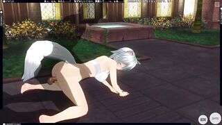 3D HENTAI fucked neko girl in the garden