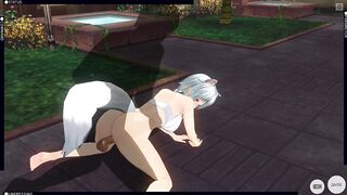 3D HENTAI fucked neko girl in the garden