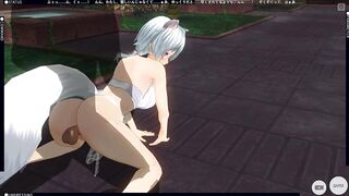 3D HENTAI fucked neko girl in the garden