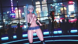 Mmd R18 Rwby Weiss Schnee Workout see her Sweaty Ass and Boobs