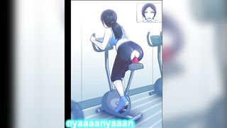 Wii Fit Trainer Rides Dildo Bike