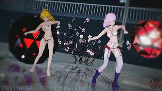 MMD R18 Nude Pink Misaka and Aylin - Elect 1097