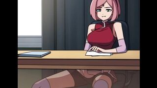 Kunoichi Trainer - Ninja Naruto Trainer - Part 80 - Sakura Masturbating Under Table By LoveSkySanX