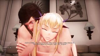 Skinny Blonde Fucked Rough and Dominated by Fat Man - 3D Hentai NTR Cuckold