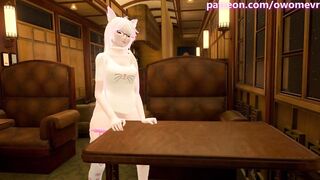 Horny catgirl secretly touches herself on the train then gets caught and fucked by a Futa - Preview