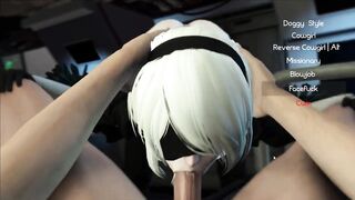 NIER: AUTOMATA DOGGY STYLE, BLOWJOB【HENTAI GAME】COWGIRL,MISSIONARY *GARGANTA PROFUNDA* XXX