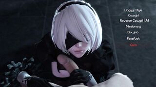 NIER: AUTOMATA DOGGY STYLE, BLOWJOB【HENTAI GAME】COWGIRL,MISSIONARY *GARGANTA PROFUNDA* XXX