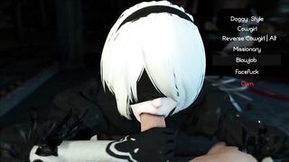 NIER: AUTOMATA DOGGY STYLE, BLOWJOB【HENTAI GAME】COWGIRL,MISSIONARY *GARGANTA PROFUNDA* XXX