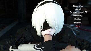 NIER: AUTOMATA DOGGY STYLE, BLOWJOB【HENTAI GAME】COWGIRL,MISSIONARY *GARGANTA PROFUNDA* XXX