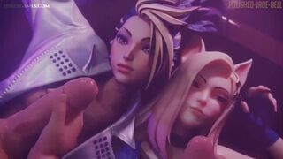 League Of Legends Akali & Ahri – Facial Cumshot