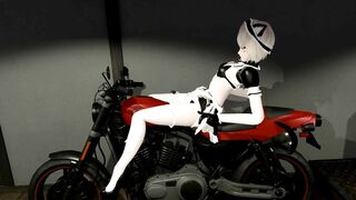 Hello moto! Bike sexy solo action! Waifu Emy is riding on the storm!