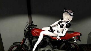 Hello moto! Bike sexy solo action! Waifu Emy is riding on the storm!