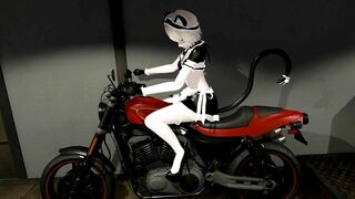 Hello moto! Bike sexy solo action! Waifu Emy is riding on the storm!