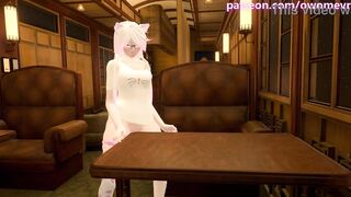 Horny catgirl secretly touches herself on the train then gets caught and fucked - Preview