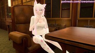 Horny catgirl secretly touches herself on the train then gets caught and fucked - Preview