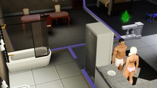 Blowjob in the shower! Made a stepsister | porno game, 3d, sims sex