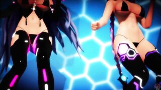 MMD R18 Iris Heart x Purple Heart Bikini Dance