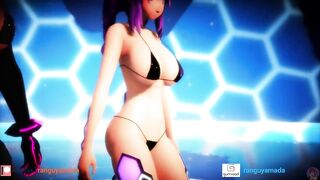 MMD R18 Iris Heart x Purple Heart Bikini Dance