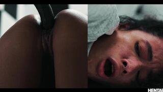 Ebony Teen Gets Alien Cum in Her Every Hole