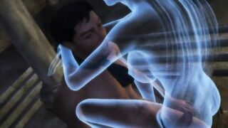 Sex with a ghost girl. Penis funny enters the transparent body | Anime porno