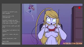 Cute hentai blonde plays with pussy (2D animation)